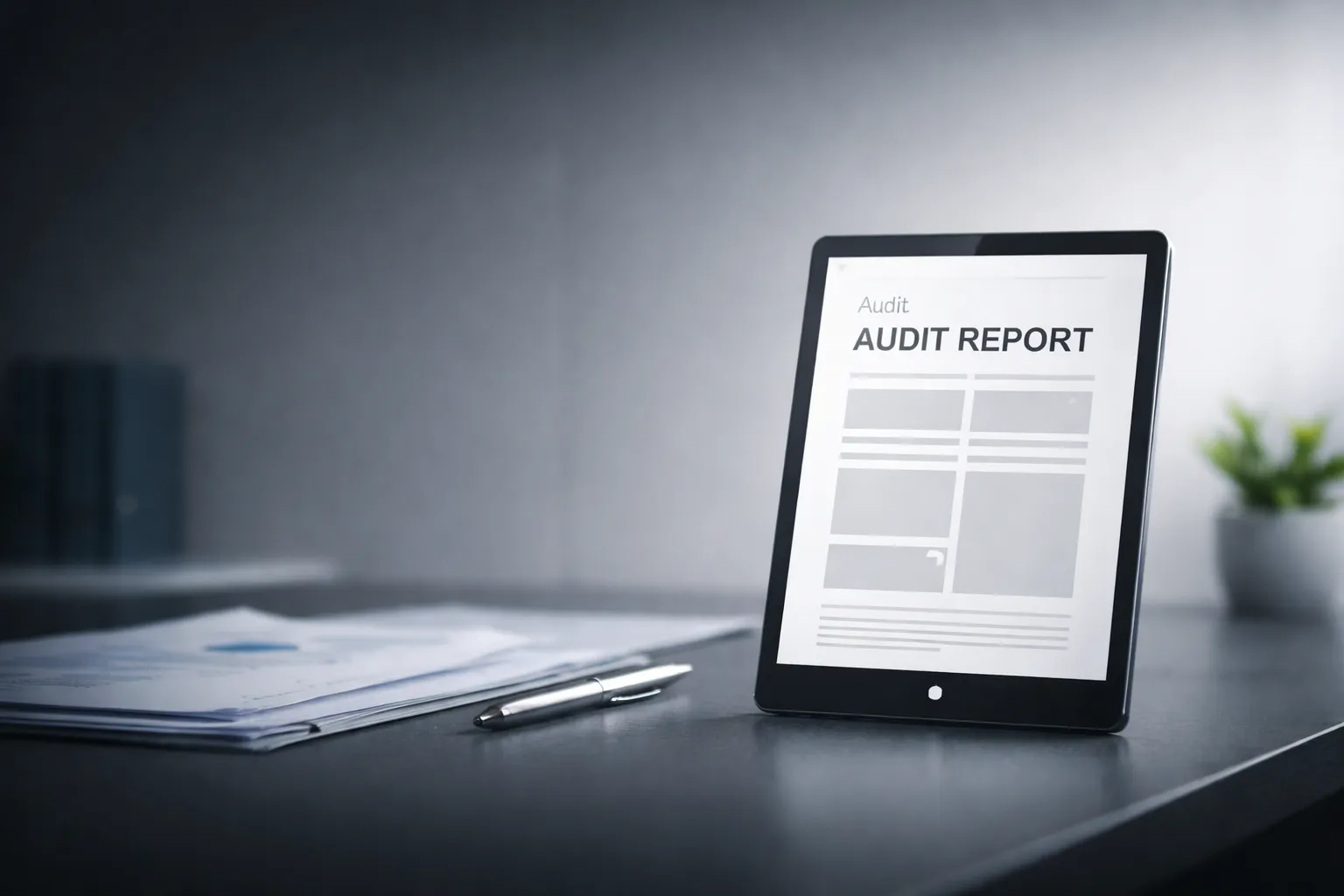 Reporte de auditoría en tablet