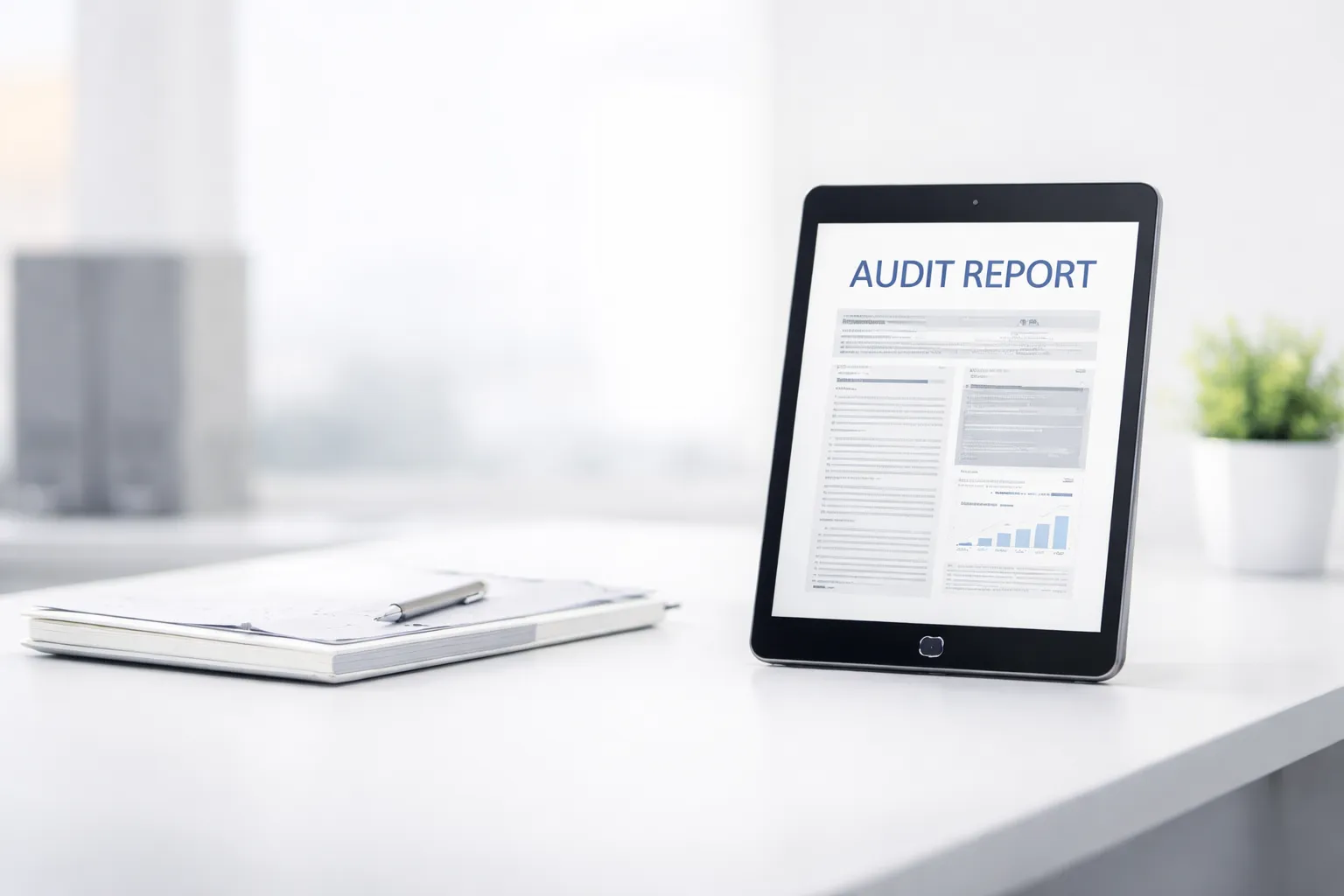 Reporte de auditoría en tablet